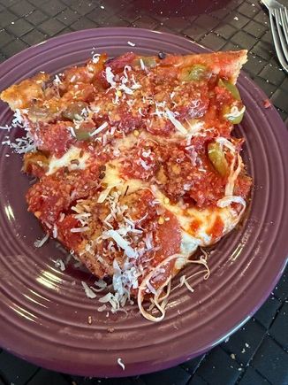 Deep dish with extra sauce and butter crust