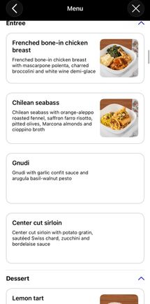 Menu as it appeared this morning 