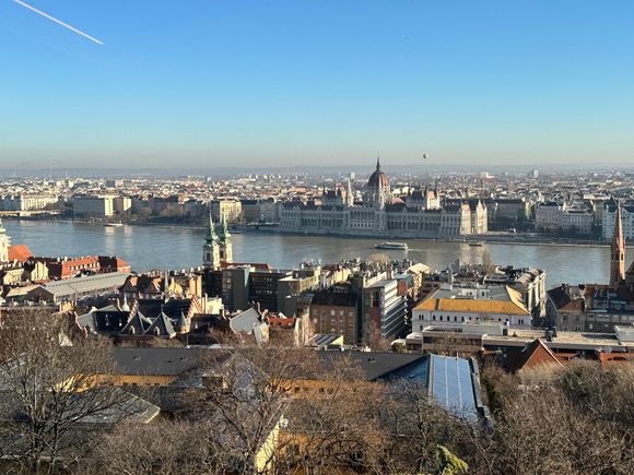 Not a bad view from my hotel room in Budapest.