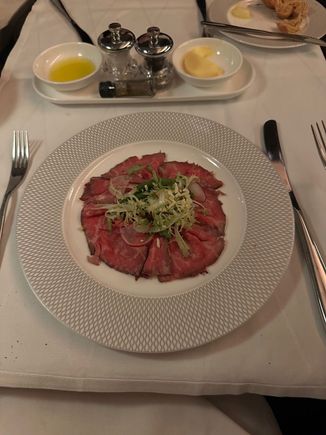 Beef carpaccio. 