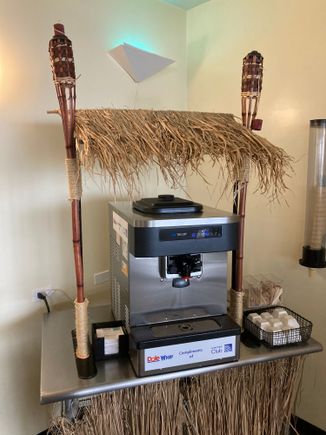 The star attraction of the lounge : Dole Pineappke whip machine ........it's secret waiting to be revealed ...