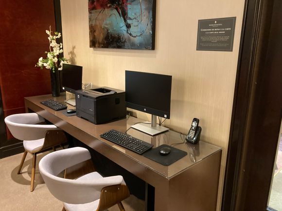 2 Windows PC with black laserjet printer 