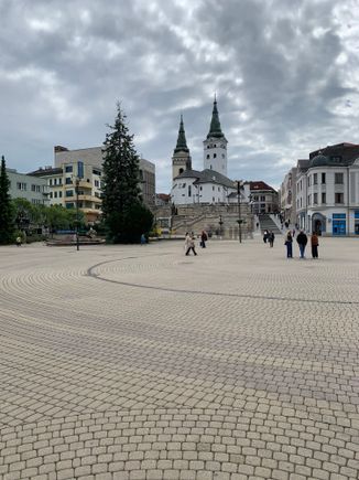 Looking to the church from the square
