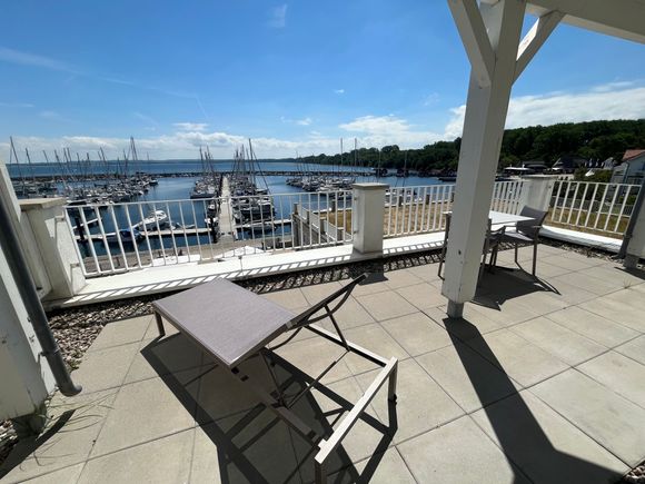 Terrace overlooking the harbor