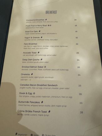 Decent breakfast menu.  Globalists can choose anything on it