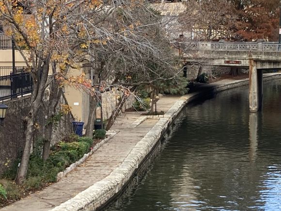 The designated stop for the hotel as seem from the bridge