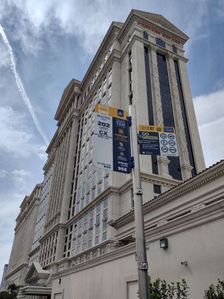 Westbound bus stop to Rio, you pick up outside Augustus tower at Caesars palace
