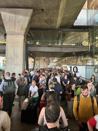 Taxi queue from hell.