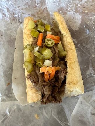 Italian Beef with giardinera from Portillo’s for lunch