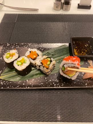 “Assorted sushi” at the restaurant.  