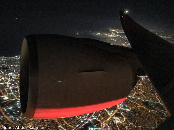 After a short taxi and a 55-second takeoff roll, we were high above the night sky of Istanbul. Look who managed to catch the beacon light, yup, this guy right here.