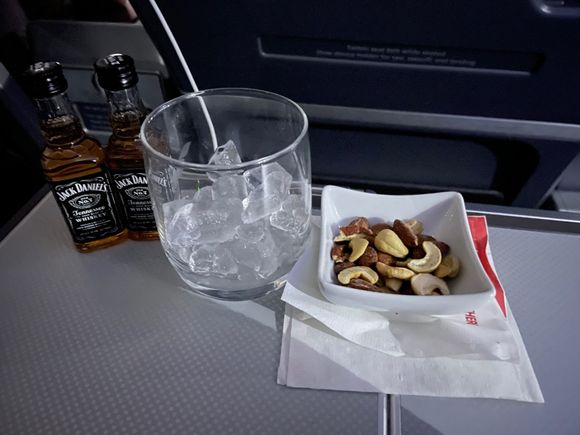 Started off with nuts and drinks in glass