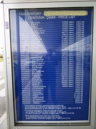 Airport transfer costs