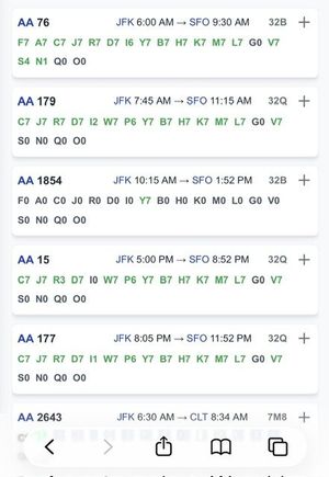 EF inventory for SFO. 