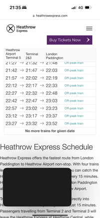 Because the Heathrow Express website said so - comparing weekday timetable to a Sunday timetable isn’t particularly relevant