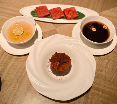 Desserts , aloe vera lemongrass jelly , herbal jelly / kwai lin gao ,  CNY cake / nian ago , puerh tiramisu