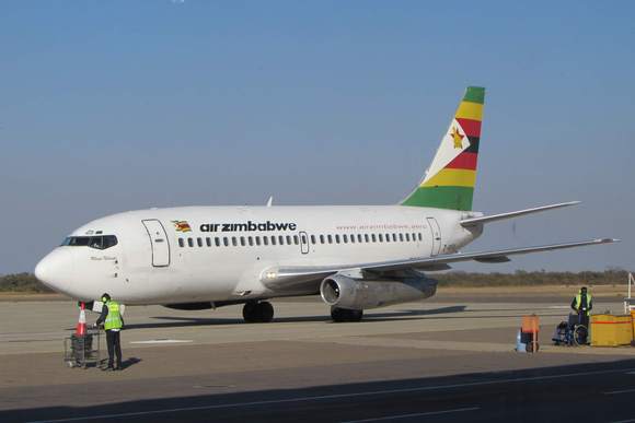 An Air Zimbabwe plane that landed a few minutes later