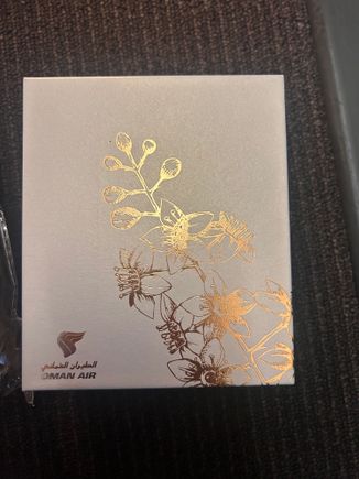 Given to me when asked for “the amenity kit” on the 7.25 MNL -> MCT and the 13.10 MCT -> AMS. I also asked for pyjamas which were given on both flights.