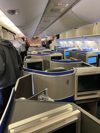 Polaris cabin looking forward on United 767-300