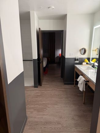 View of the bathroom from the entryway