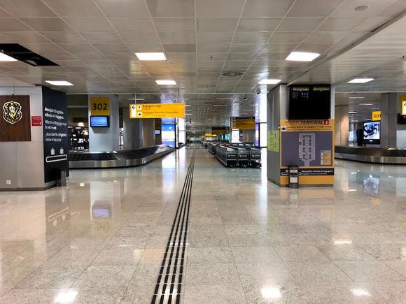 Baggage claim area was almost deserted