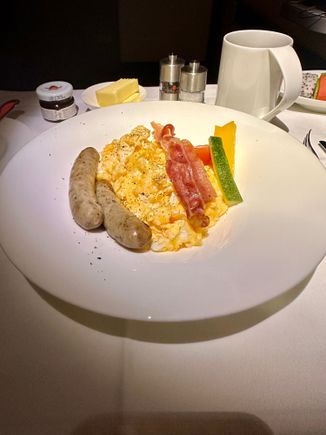 Breakfast next day - asked for Caviar on the scrambled eggs...but none left.