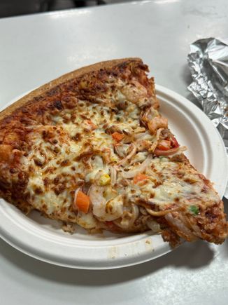 Seafood pizza. Was a great idea but would pass on this next time