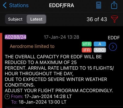 The airfield forecast is not yet 