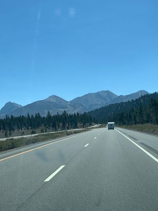 South of Mono Lake headed to Mammoth Lakes. The Sierra looming ahead