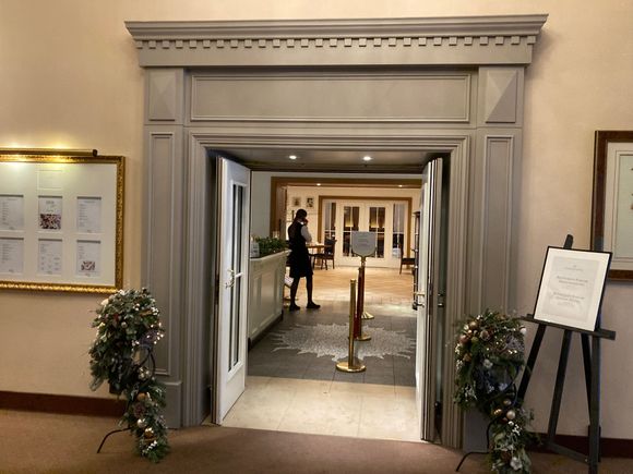 Entrance to restaurant Parlor for breakfast 