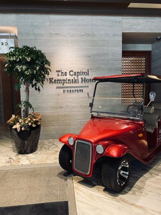 Fancy golf cart at the Capitol Kempinski