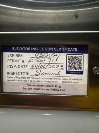 Elevator was out of permit.