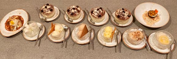 The desserts including ice creams 