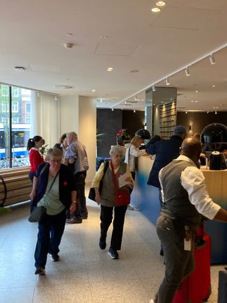 Reception could get a bit busy during the processing of Viking Cruise passengers,- lots of seating available to the right of reception in the lobby for those that need a rest