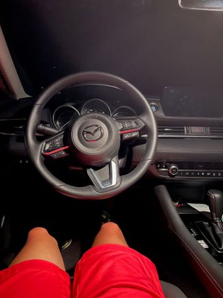 Driver view  at night 
