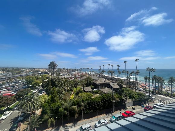 View from train station to ocean