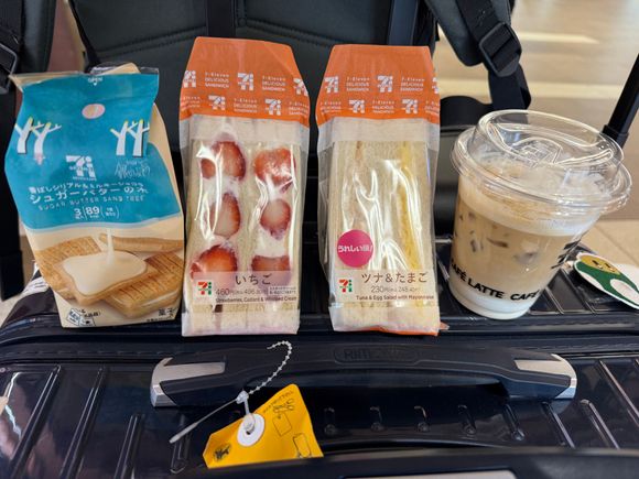 Combini breakfast from 7-eleven. The egg sandwich and ice latte is my preference.