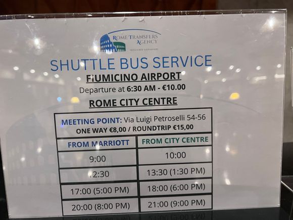 There is a shuttle bus operating to and from
 the city each day. There is also a once-daily shuttle to the airport at 06:30.