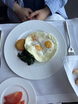 Western breakfast; delicious too! My wife loves the spinach and she is not a fan of spinach in general.