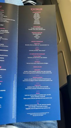 Long haul menu 