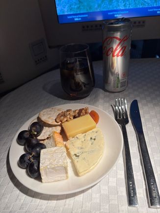 I was so full after the meal that I requested to have the cheese service later in the flight. Big portions ‘