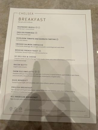 Menu (apologies for the shadows; hospital lighting is never great).