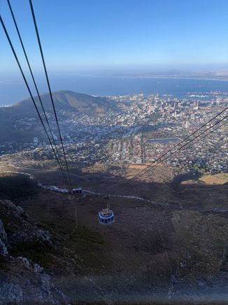 Heading up the Table Mountain cable car