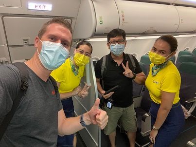 Socializing with the crew post-flight
