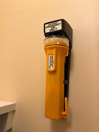 Safety first. First time I have seen a flashlight in a room