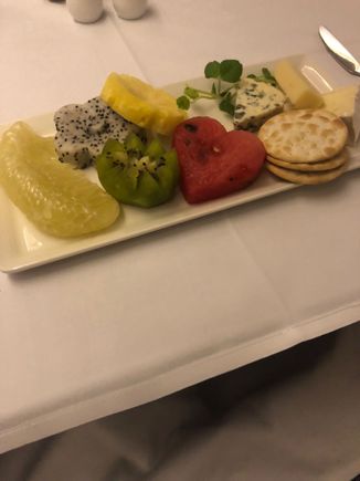 Fruit and cheese platter 