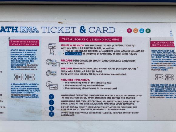 Ticket machine instructions