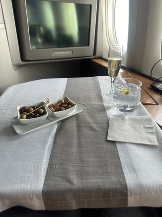 Pre meal snacks. Severed just after wheels up. 