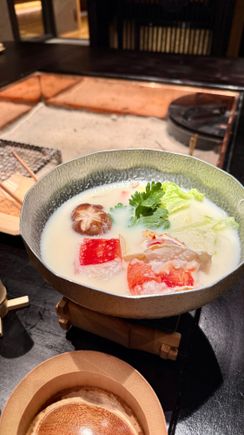 Soy milk based crab hot pot. Perfect for the cold weather. 

There was also an entire ise ebi, a beef entree, and a rice course. 