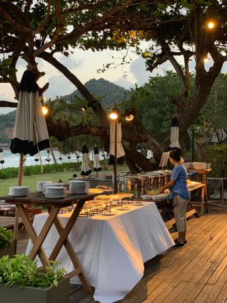 Dinner being prepped by the staff